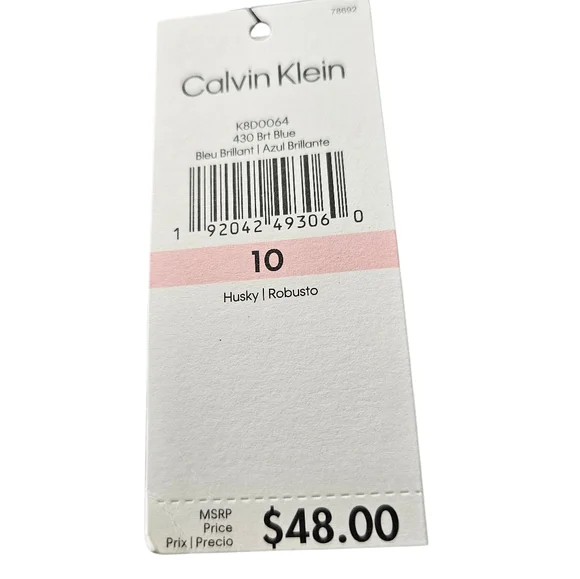 Calvin Klein Boy's Flat Front Slim Fit Husky Pant Blue Brilliant Size 10 NWT - Picture 8 of 9